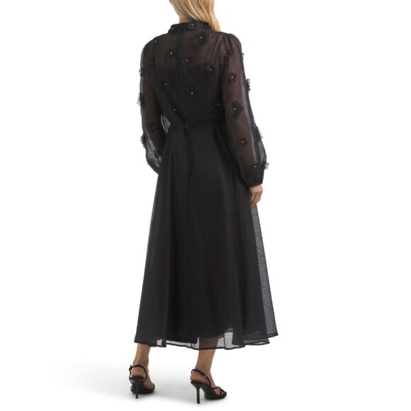 NANCY YANG Black Lace Midi Dress - Picture 2 of 2
